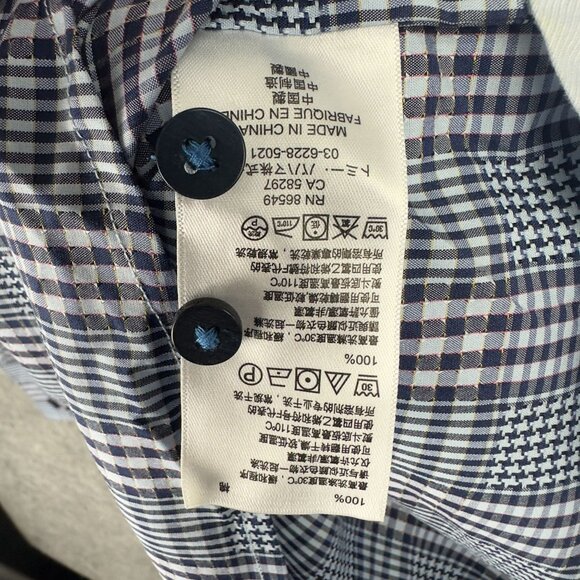 Tommy Bahama Island Modern Fit Plaid Shirt Men XL Blue/White Cotton Long Sleeve - Picture 12 of 12